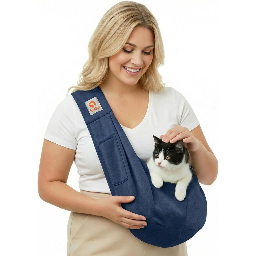 Tomkas Dog Cat Carrier Sling Classic Pocket & Classic Strap Medium